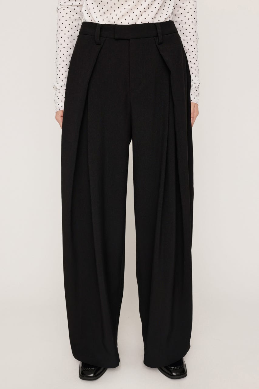【AW PRE ORDER 第2弾】TUCK WIDE MANNISH SLACKS BLK 2