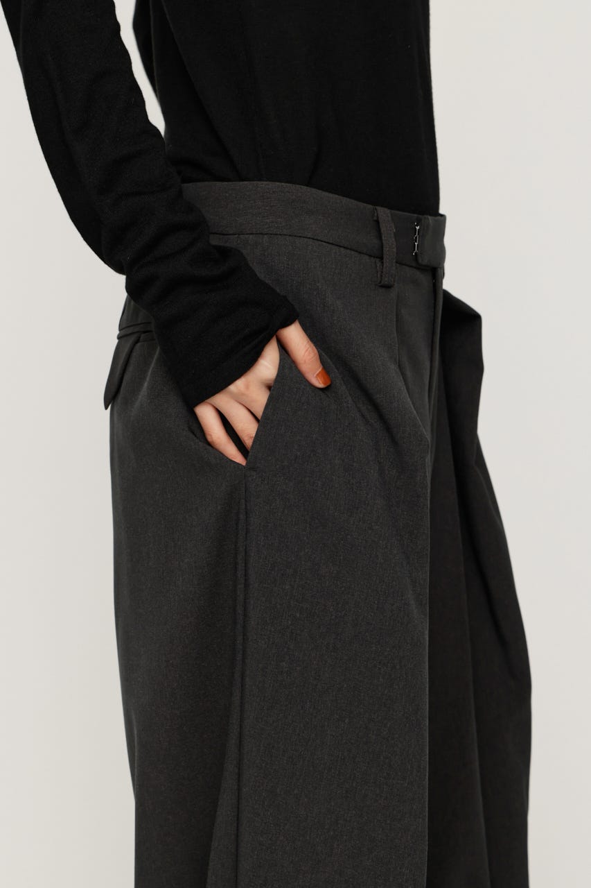 【AW PRE ORDER 第2弾】TUCK WIDE MANNISH SLACKS T.GRY 2