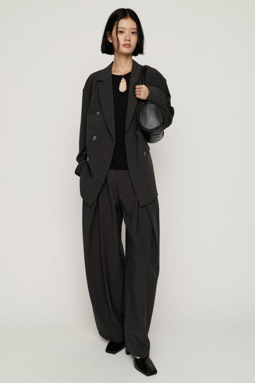 【AW PRE ORDER 第2弾】TUCK WIDE MANNISH SLACKS T.GRY 2