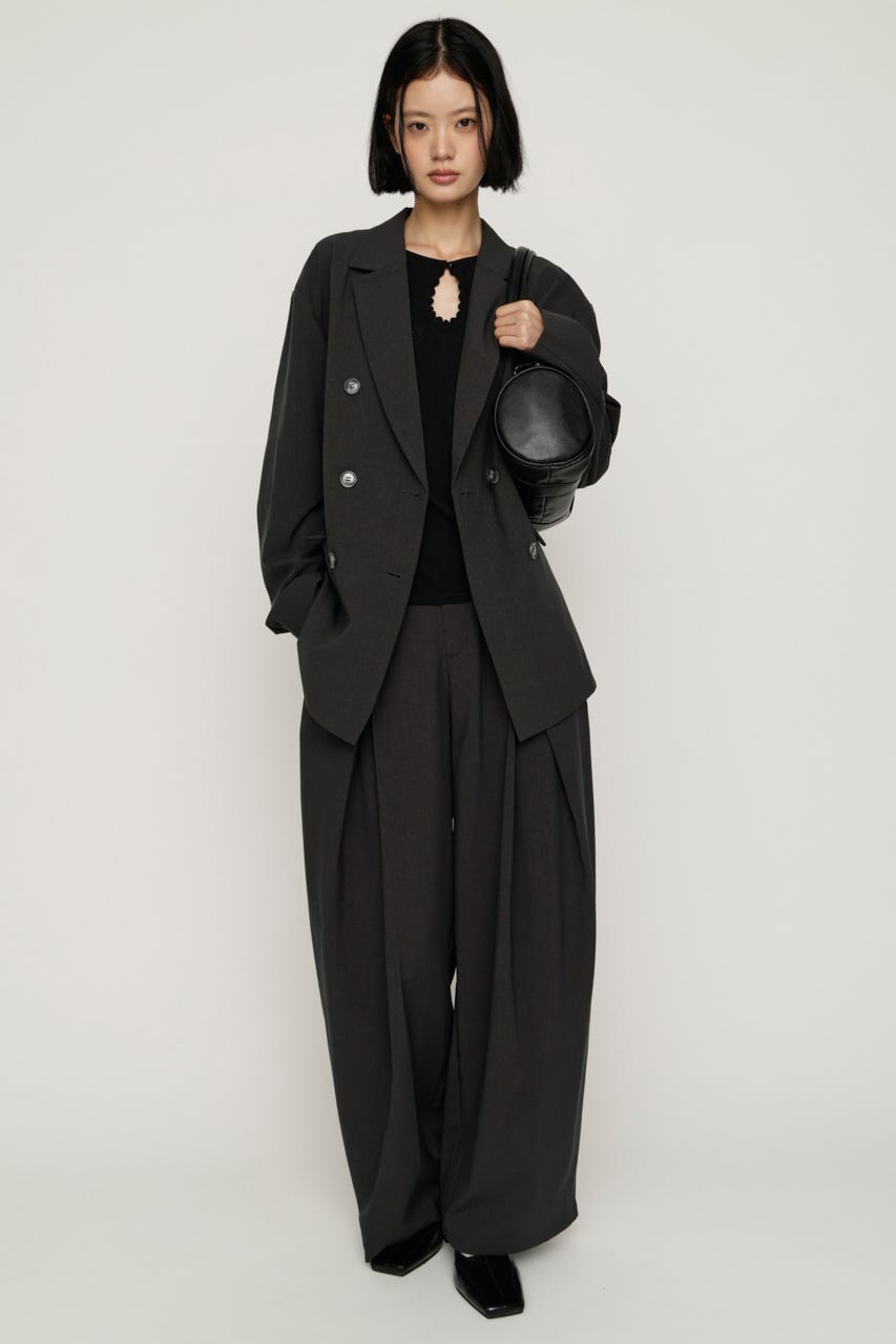 【AW PRE ORDER 第2弾】TUCK WIDE MANNISH SLACKS T.GRY 2