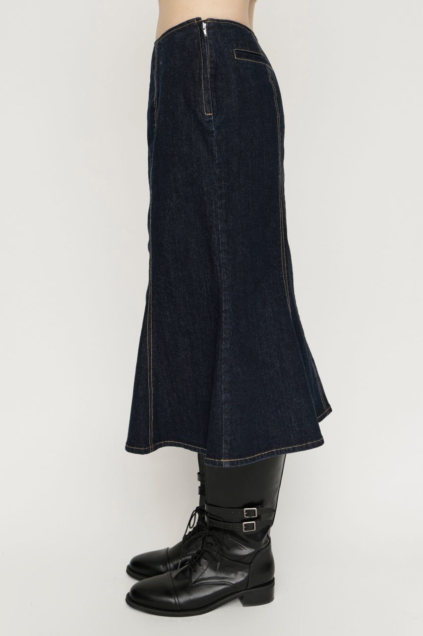 TULIP SHAPE DENIM ミディアムスカート NVY 2