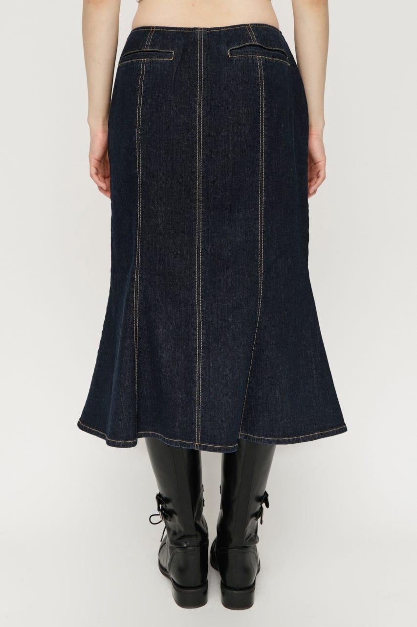 TULIP SHAPE DENIM ミディアムスカート NVY 2
