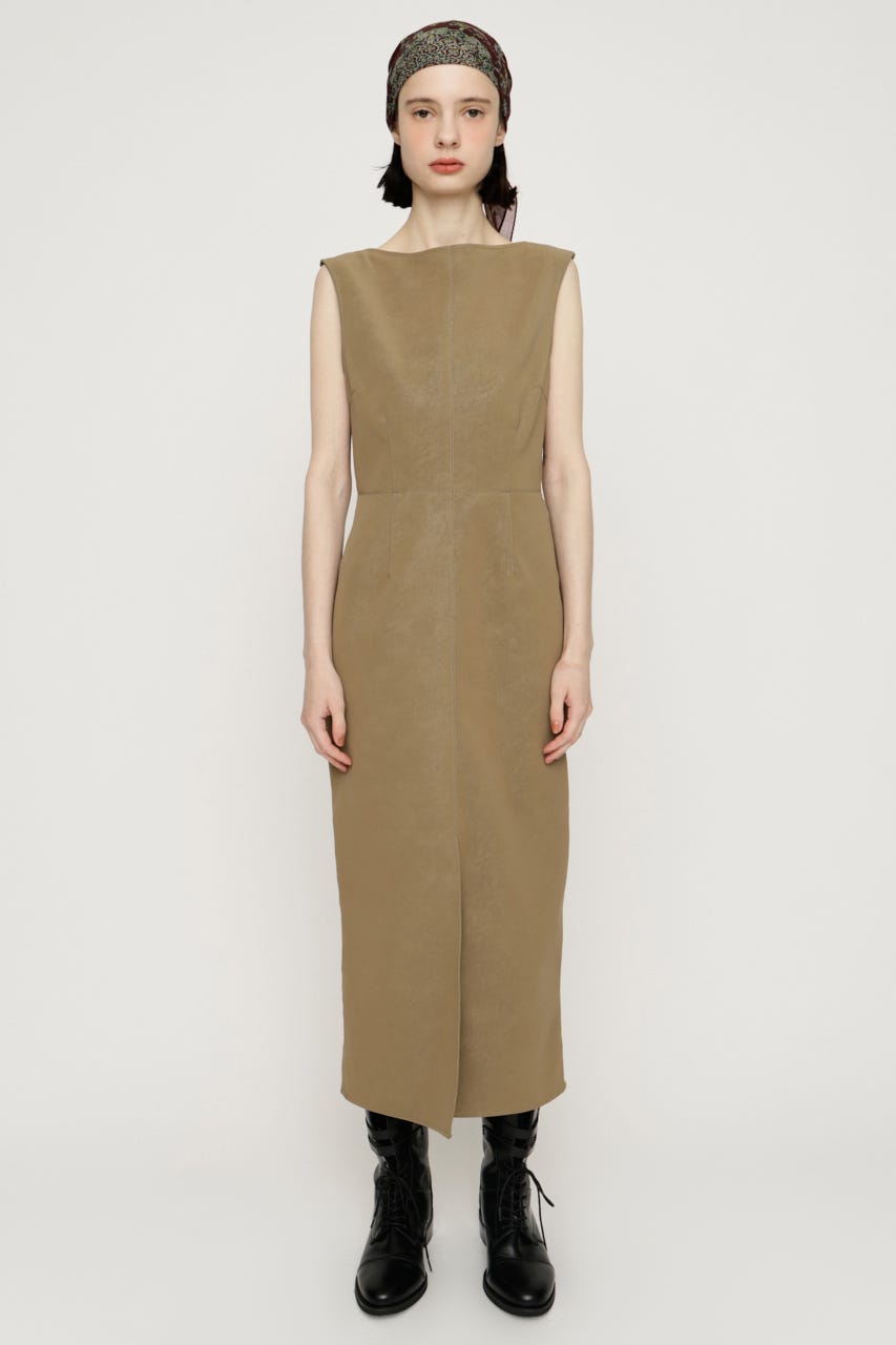 BOAT NECK PENCIL M／ワンピース BEG FREE