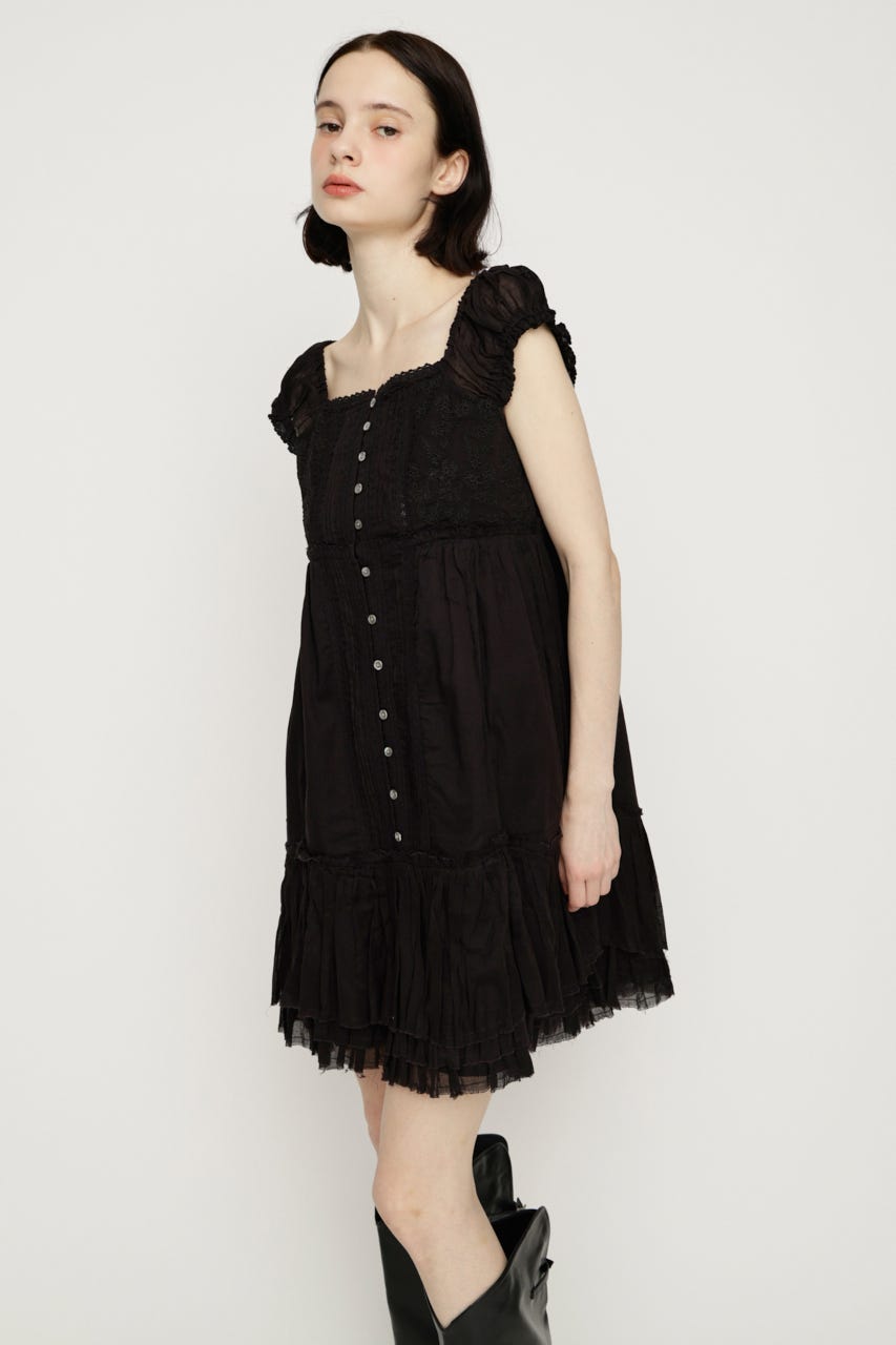 LACE CAMI SHORT ドレス BLK FREE