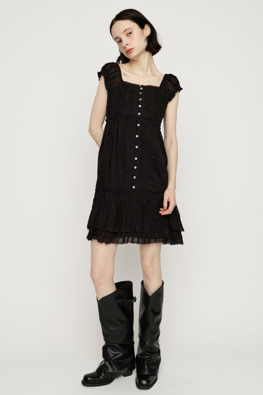 LACE CAMI SHORT ドレス BLK FREE