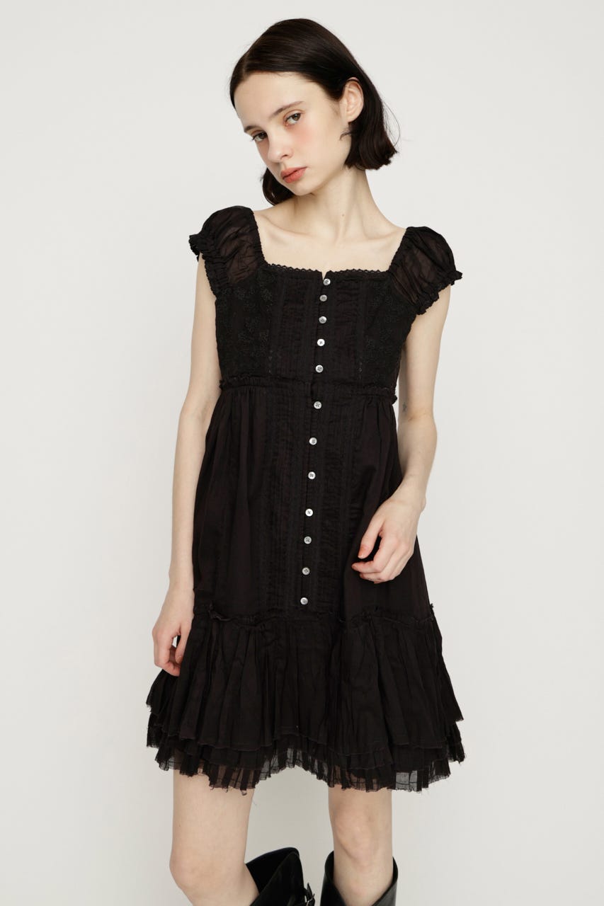 LACE CAMI SHORT ドレス BLK FREE