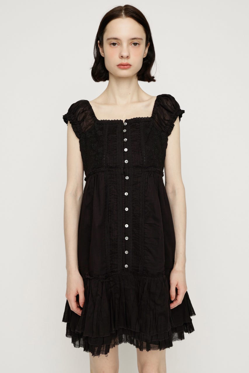 LACE CAMI SHORT ドレス BLK FREE