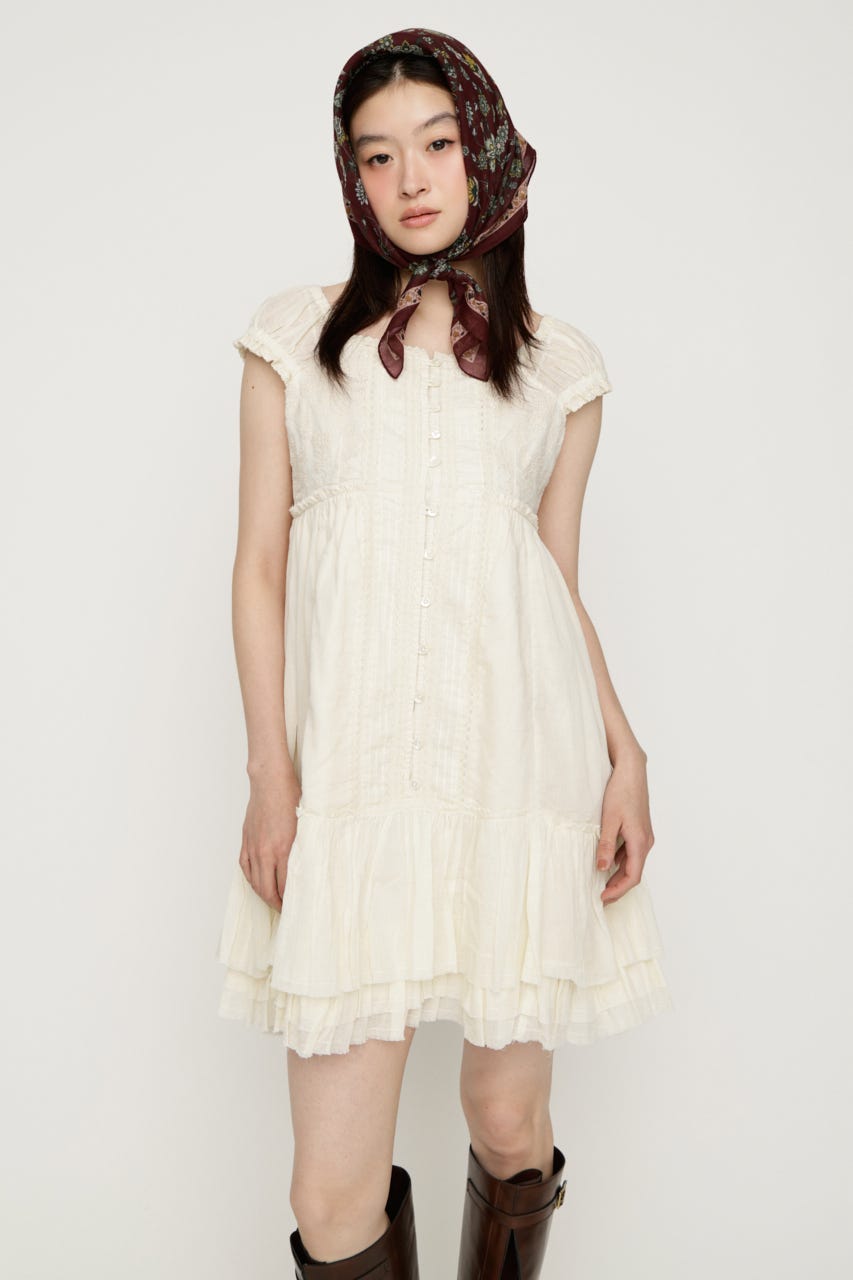 LACE CAMI SHORT ドレス O/WHT FREE