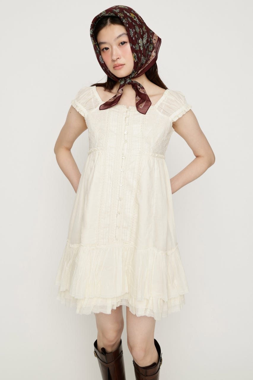 LACE CAMI SHORT ドレス O/WHT FREE