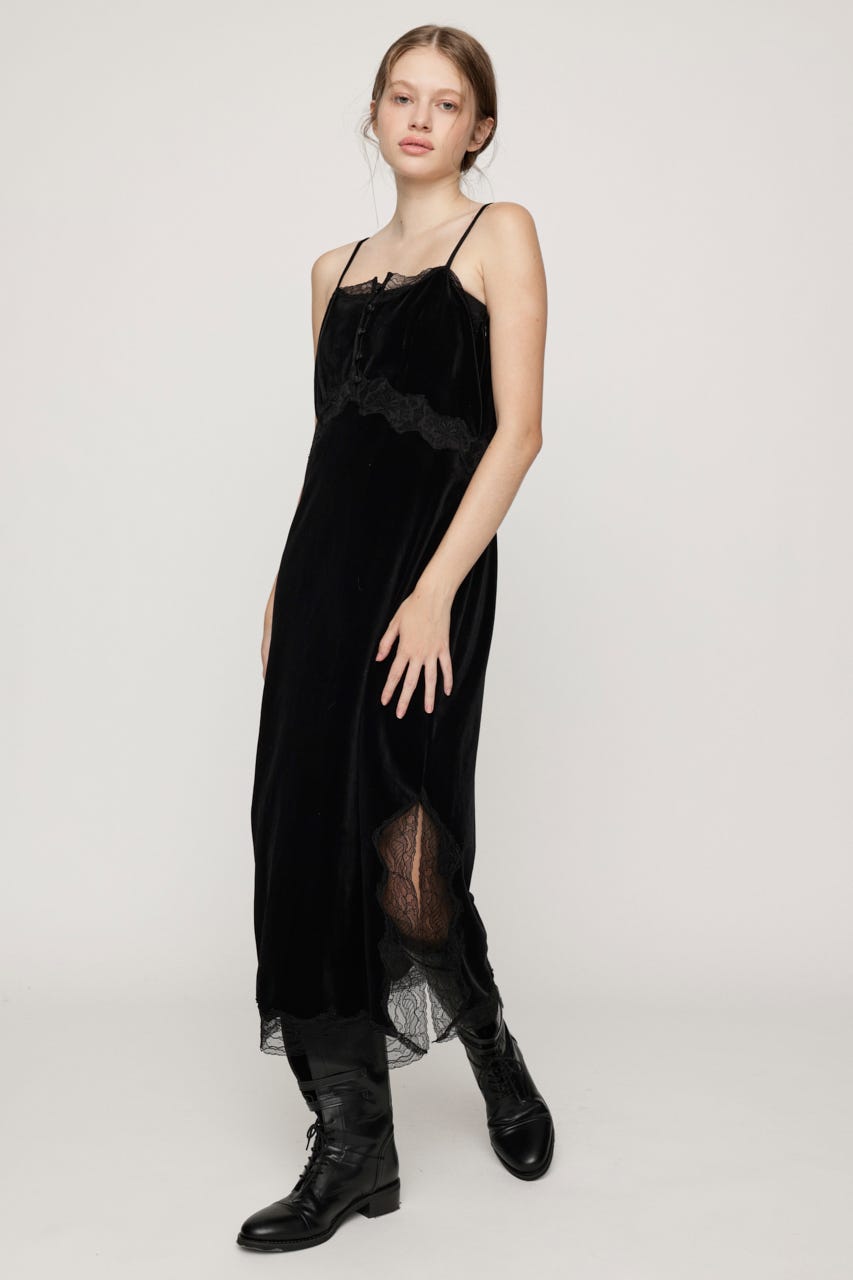 LACE SLIP ドレス BLK FREE