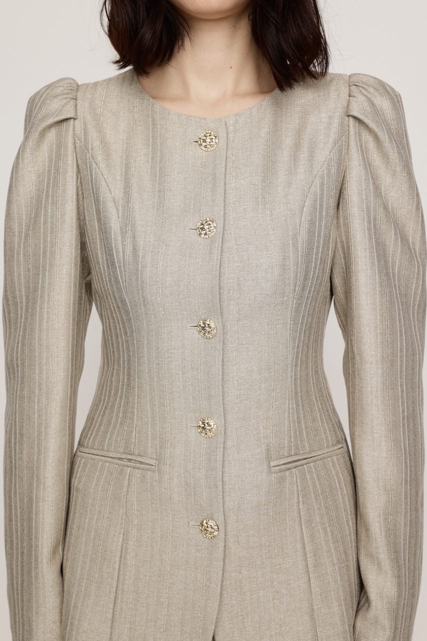 HERRINGBONE PUFF SLEEVE 2P BEG 1
