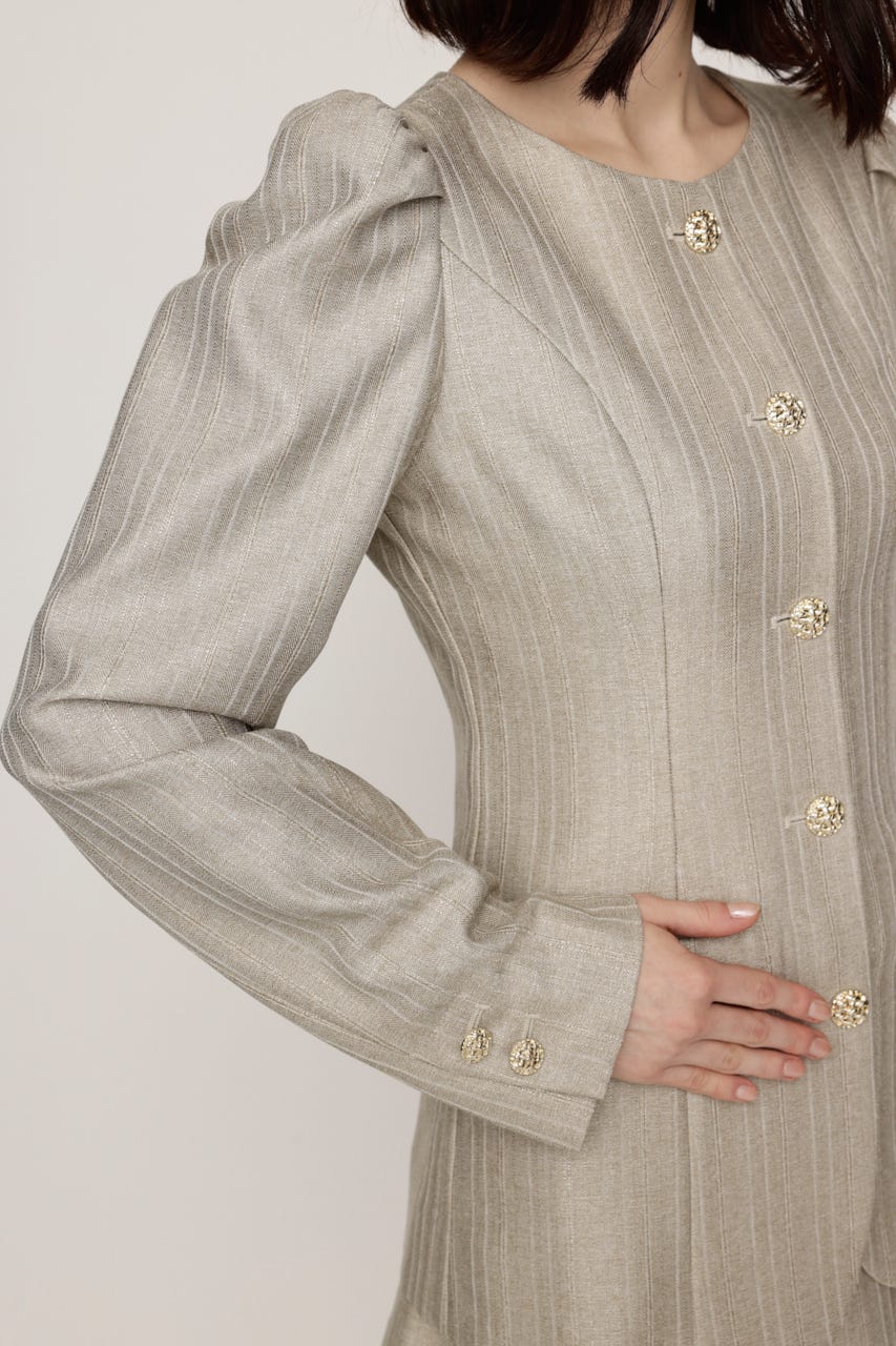 HERRINGBONE PUFF SLEEVE 2P BEG 1