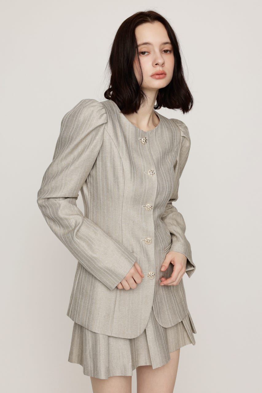 HERRINGBONE PUFF SLEEVE 2P BEG 1