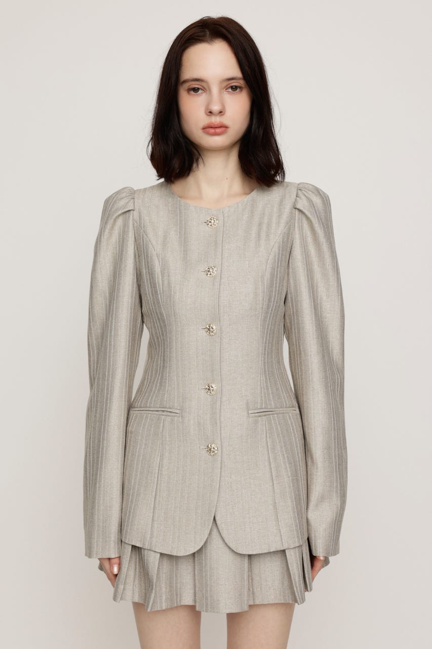 HERRINGBONE PUFF SLEEVE 2P BEG 1