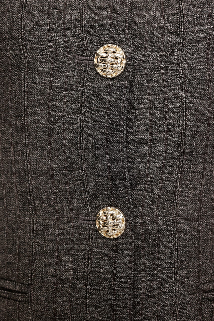 HERRINGBONE PUFF SLEEVE 2P T.GRY 1