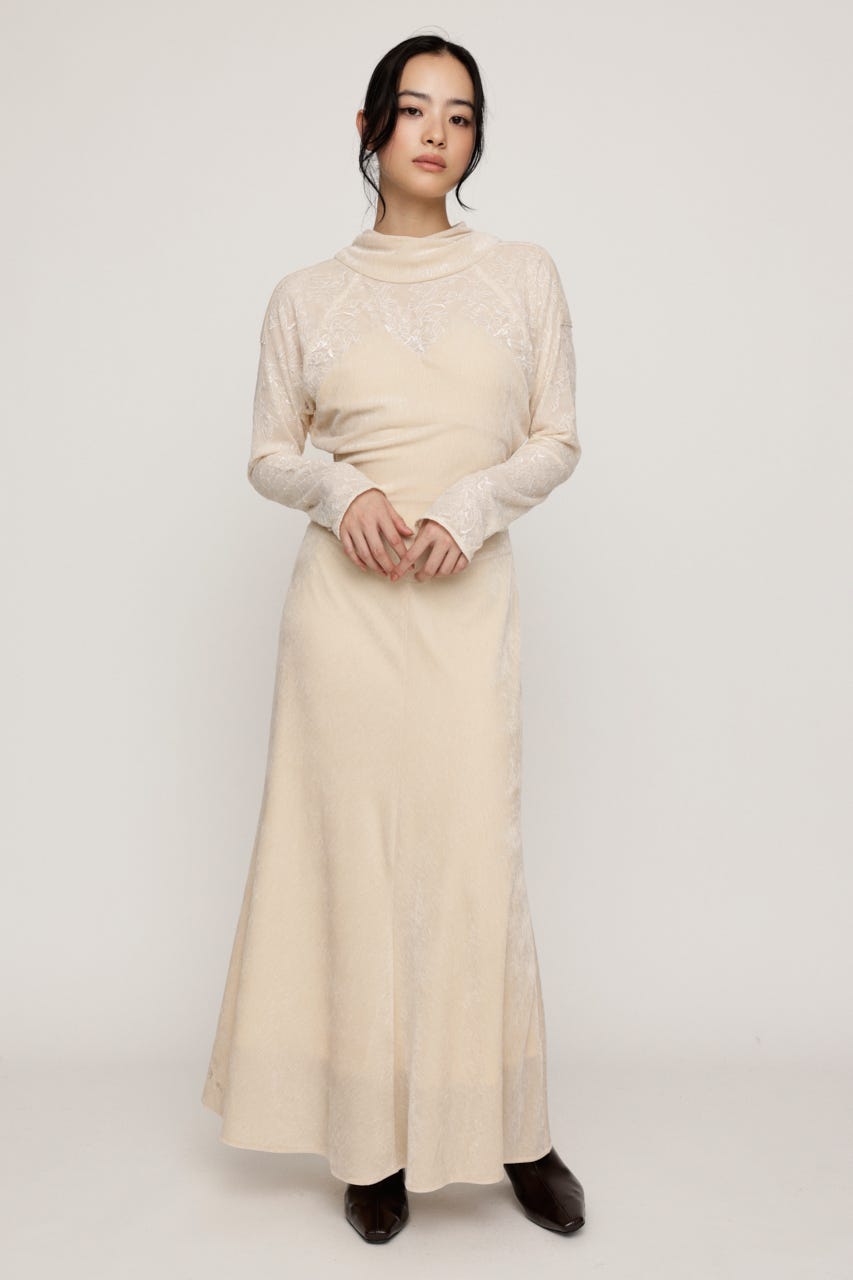 DOLMAN SLEEVE VELOUR ドレス IVOY FREE