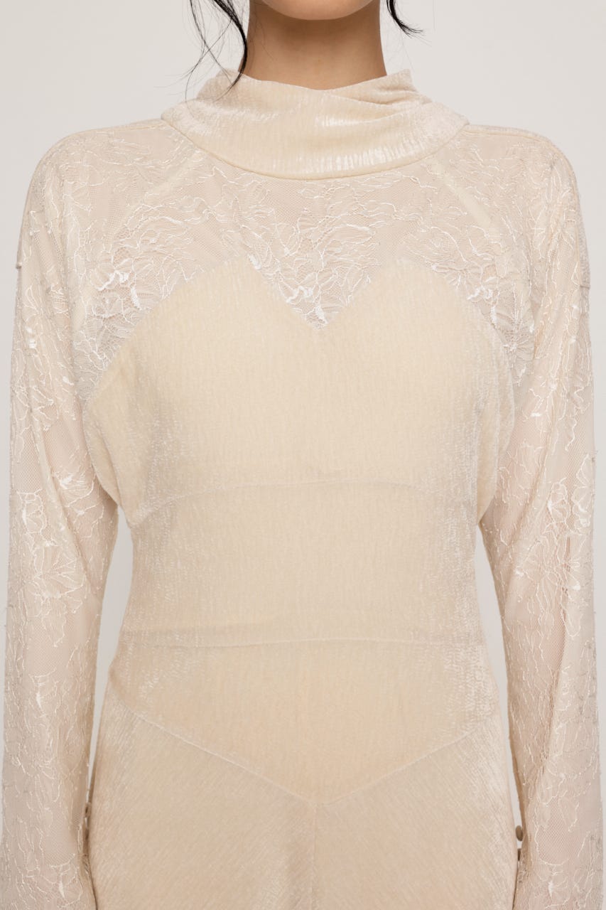 DOLMAN SLEEVE VELOUR ドレス IVOY FREE