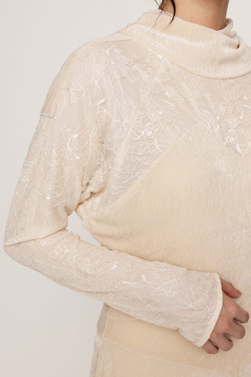 DOLMAN SLEEVE VELOUR ドレス IVOY FREE
