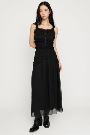 SHIRRING FRILL DERSS
