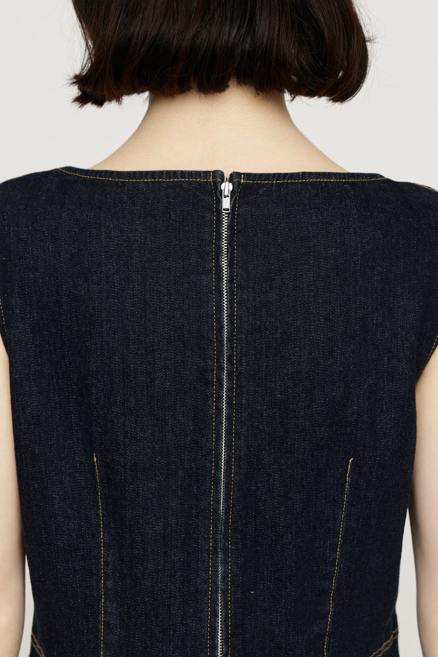 BOAT NECK PENCIL DENIM M／ワンピース NVY FREE