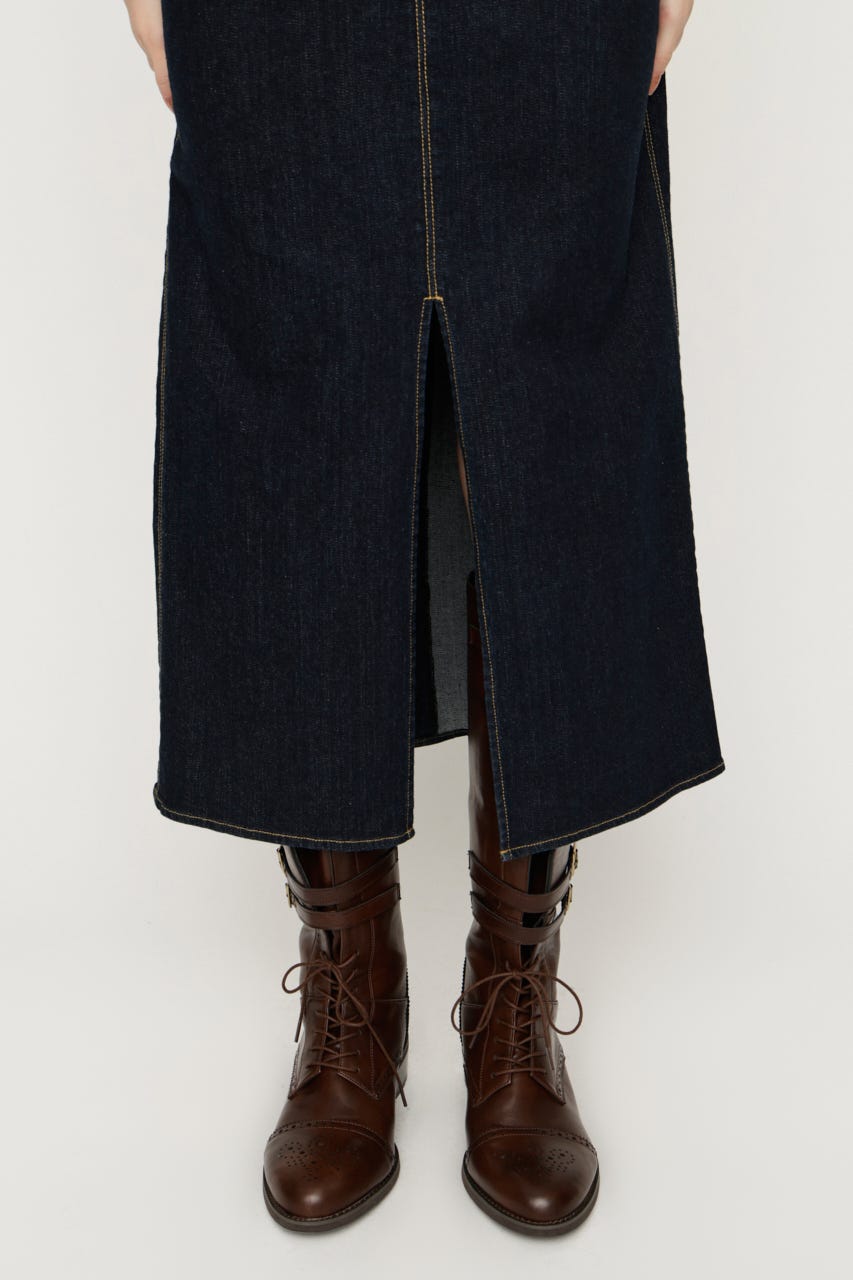 BOAT NECK PENCIL DENIM M／ワンピース NVY FREE