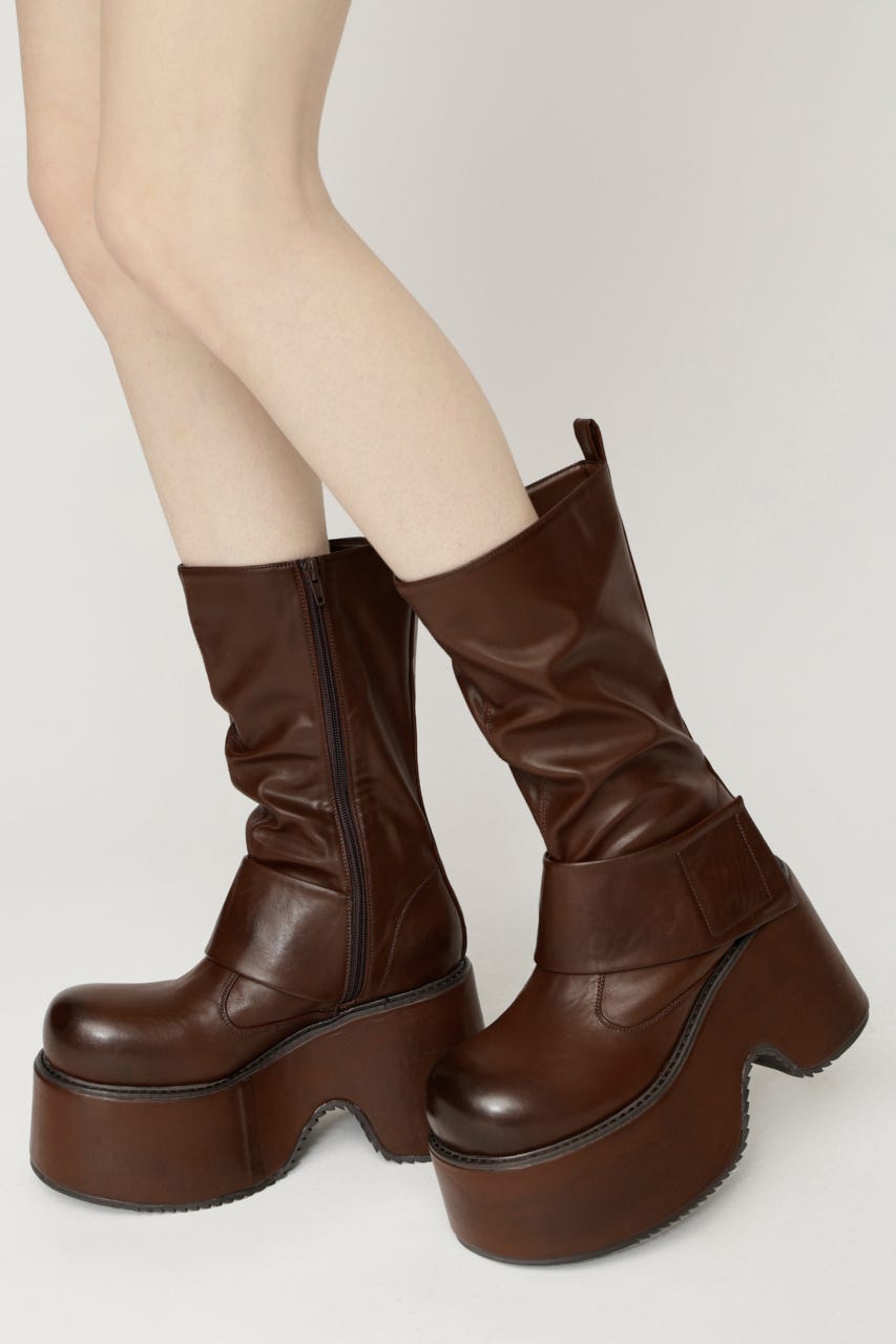 THICK BELT PLATFORM ブーツ BRN M