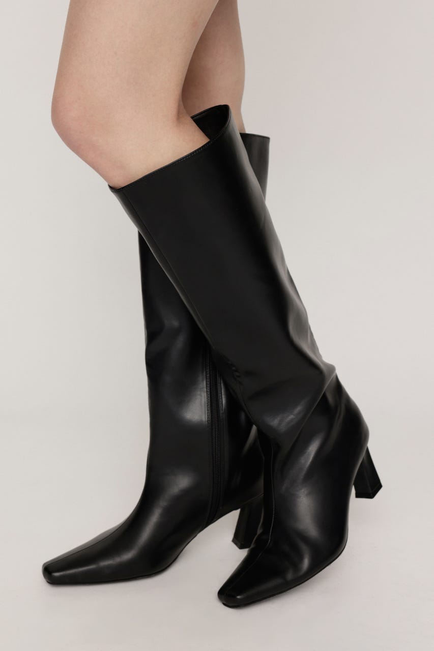 SHARP TOE KNEE ブーツ BLK S