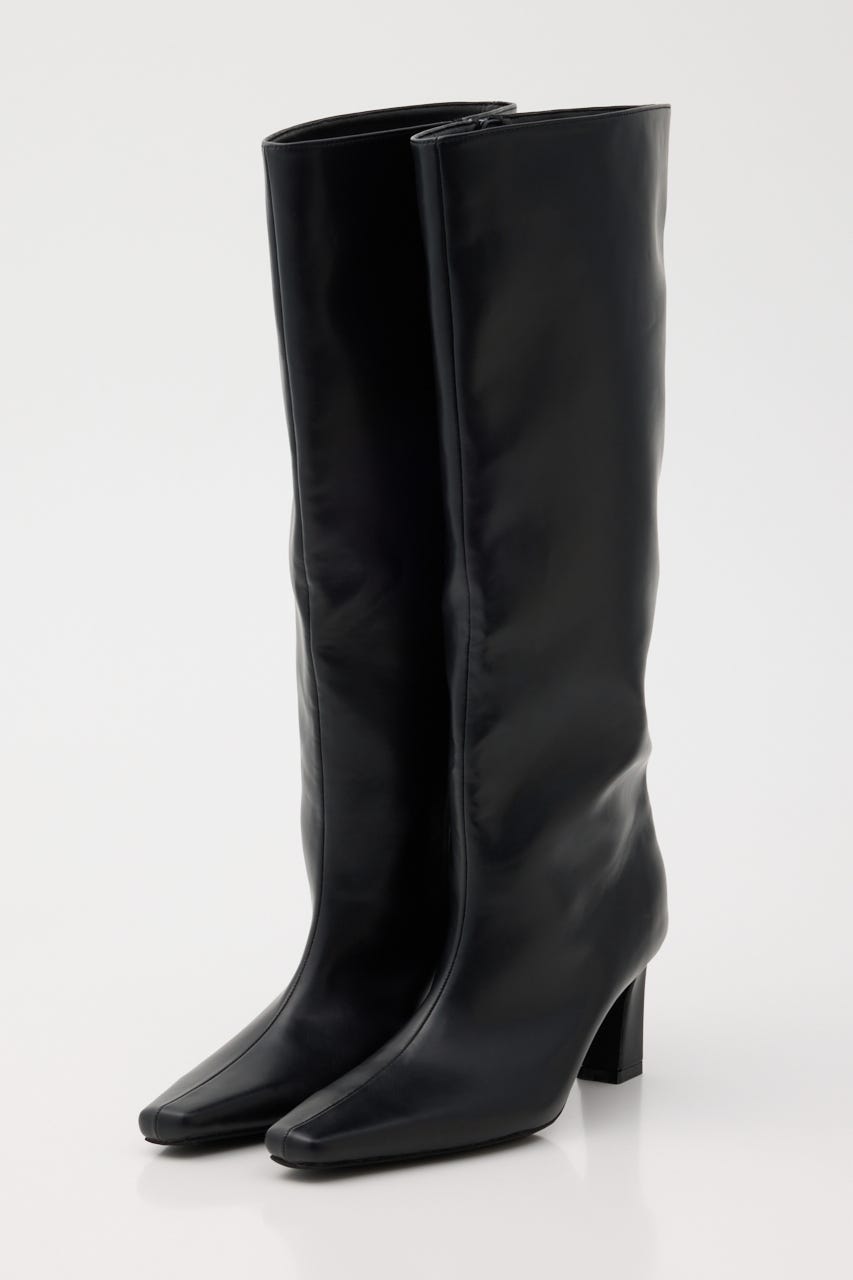 SHARP TOE KNEE ブーツ BLK S