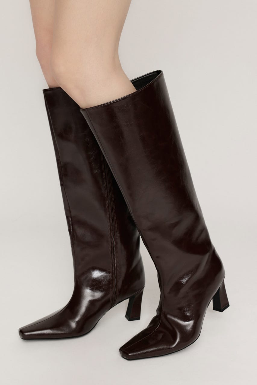 SHARP TOE KNEE ブーツ BRN L