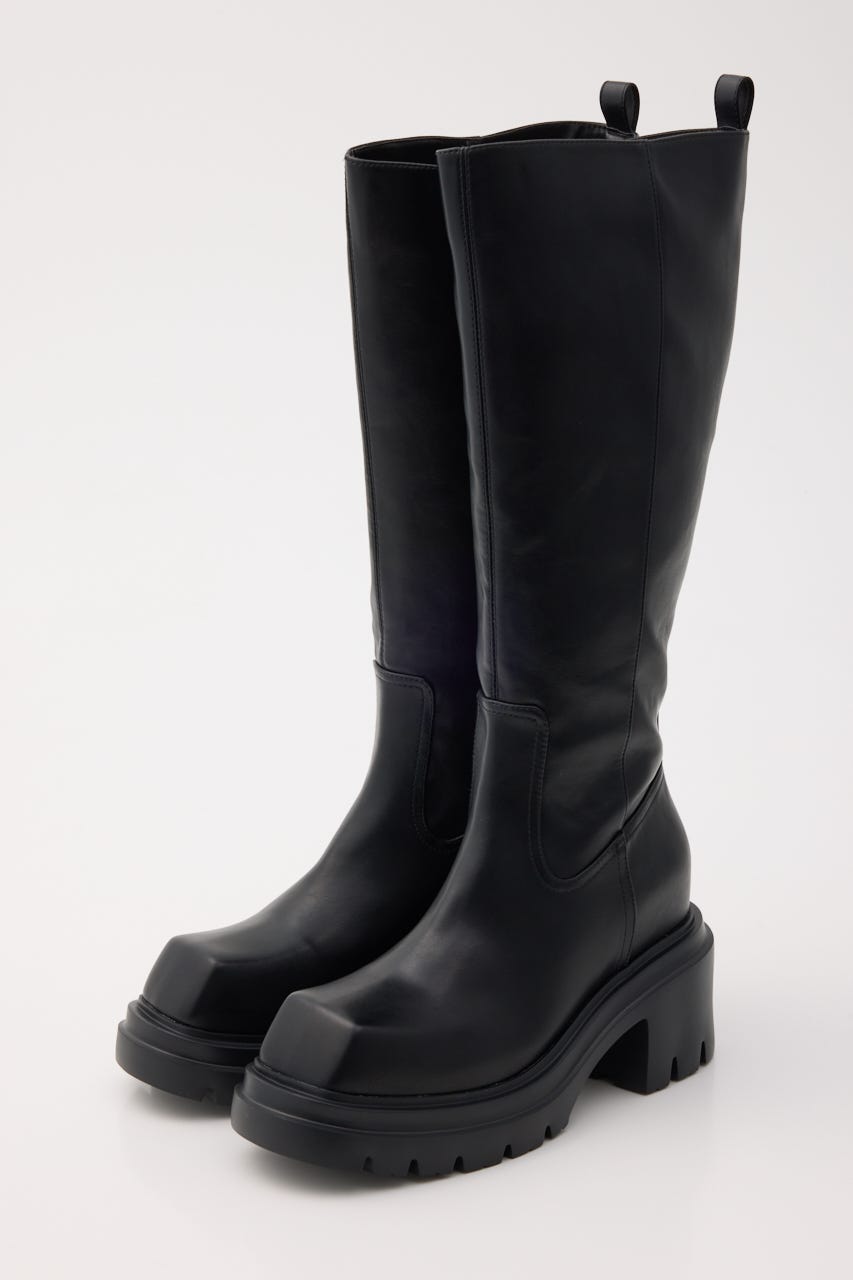 【AW PRE ORDER】SQUARE TOE KNEE ブーツ BLK L