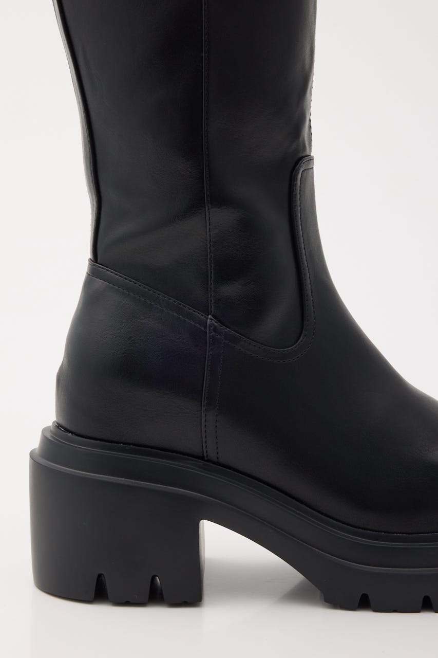 【AW PRE ORDER】SQUARE TOE KNEE ブーツ BLK L