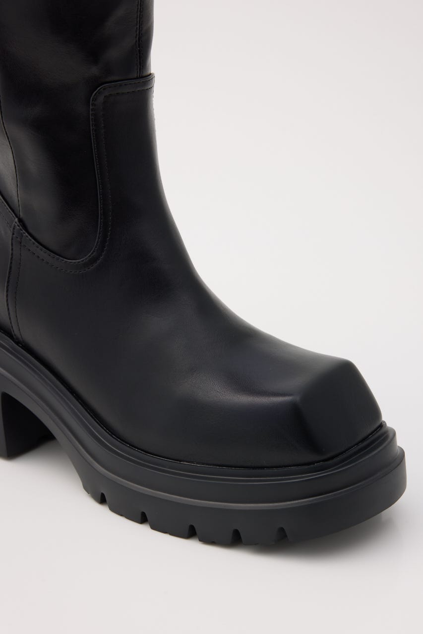 【AW PRE ORDER】SQUARE TOE KNEE ブーツ BLK L
