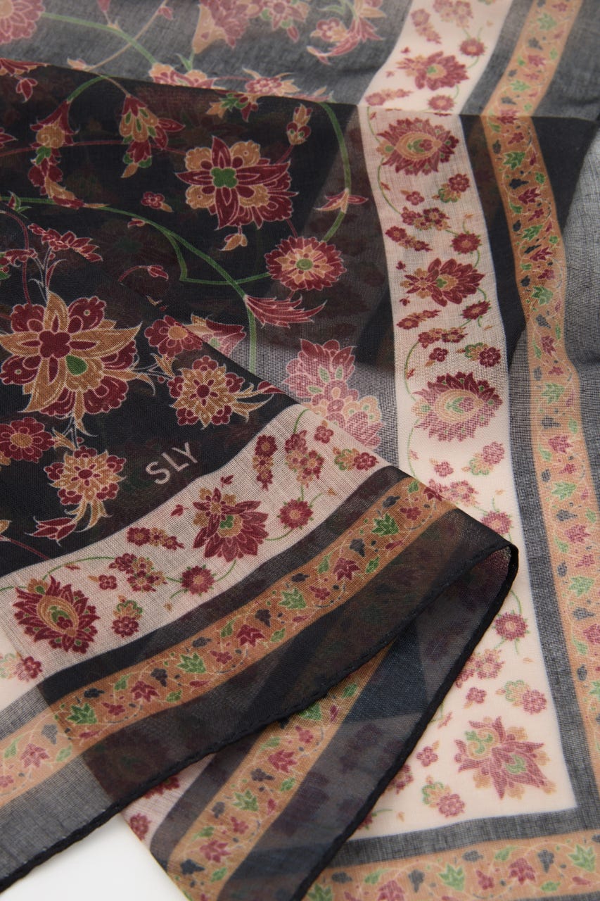 PERSIAN CARPET MOTIF スカーフ BLK FREE