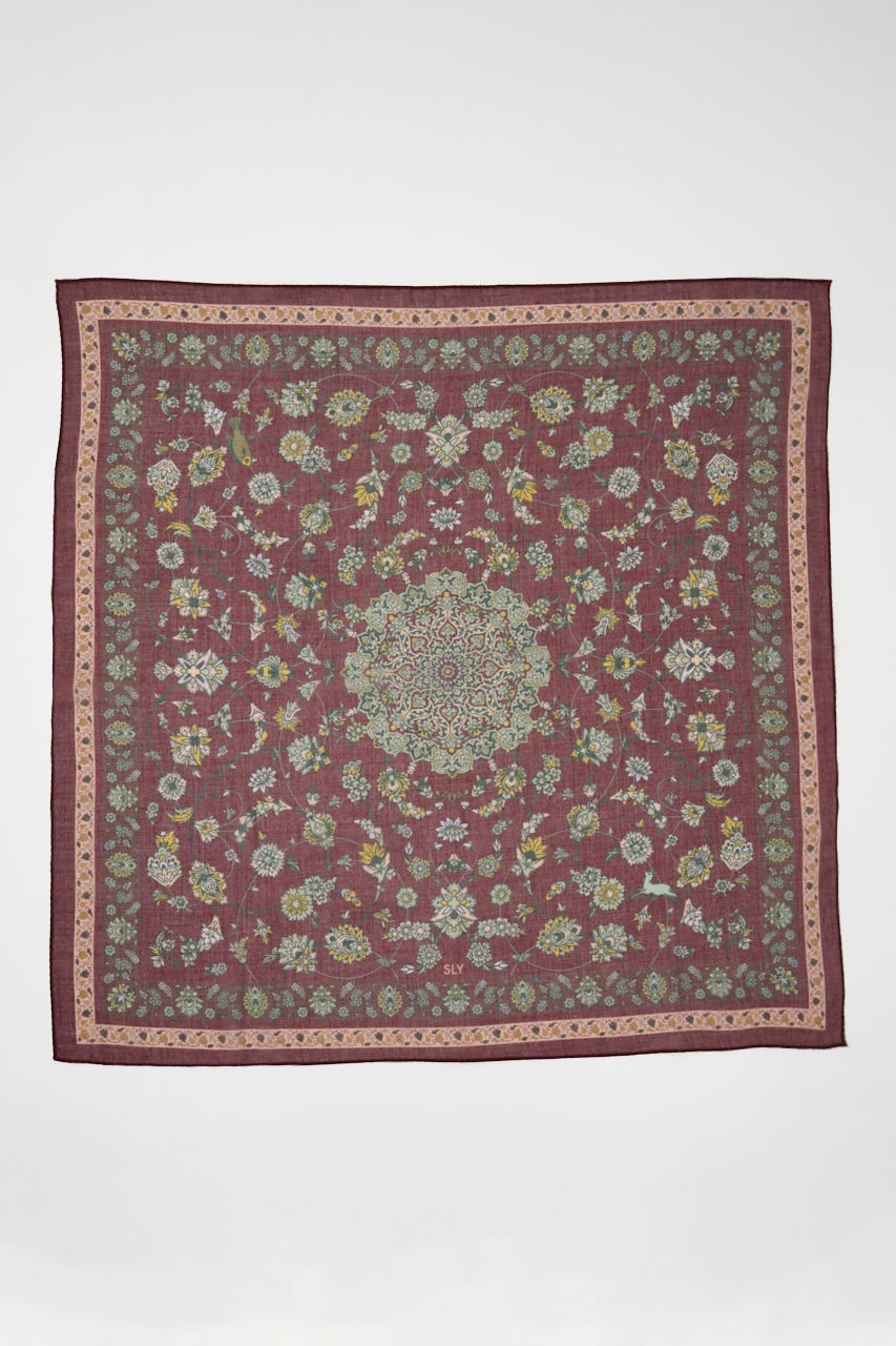 PERSIAN CARPET MOTIF スカーフ D/RED FREE