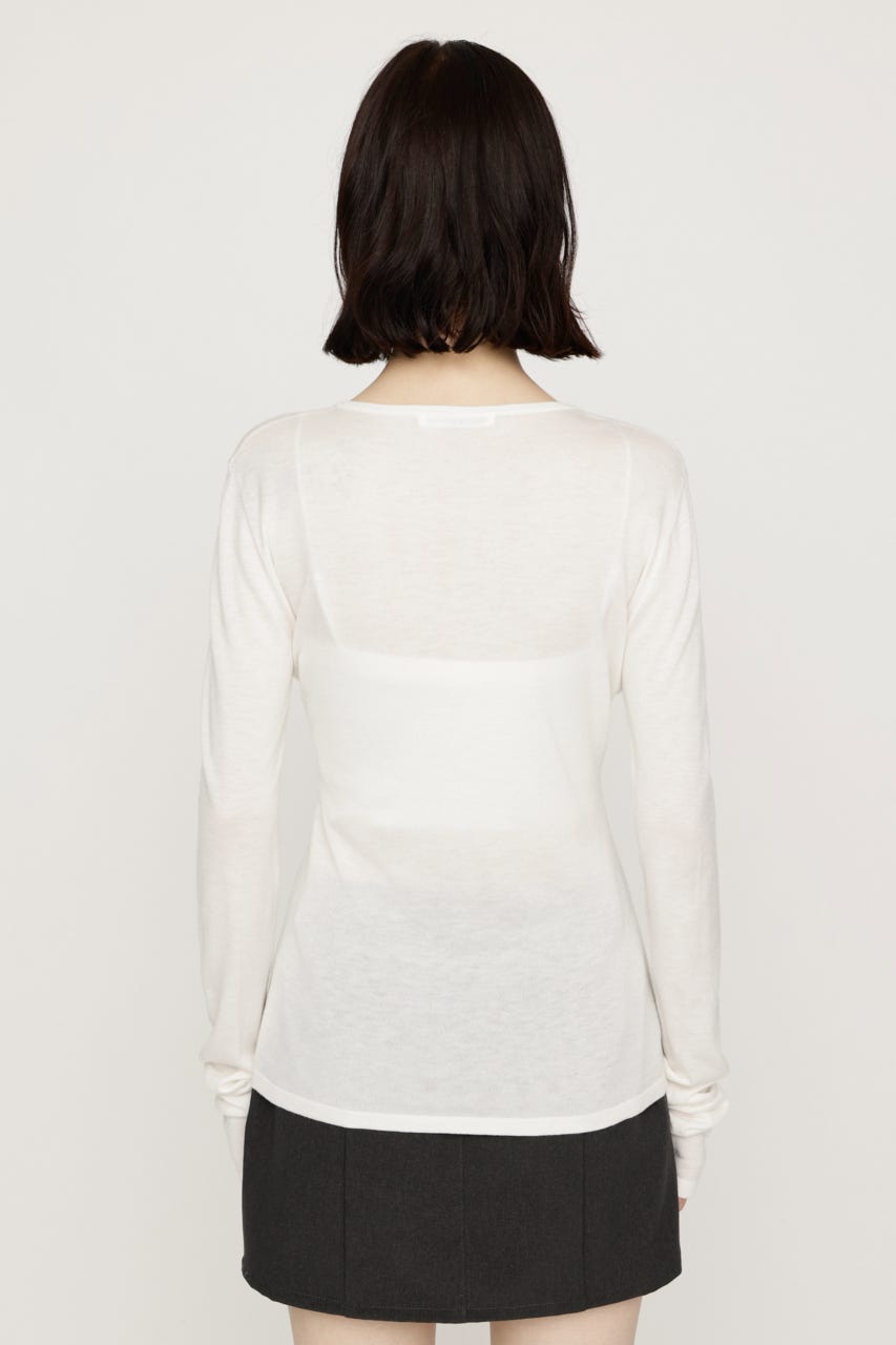 FLOWER EMBROIDERY HG トップス WHT FREE
