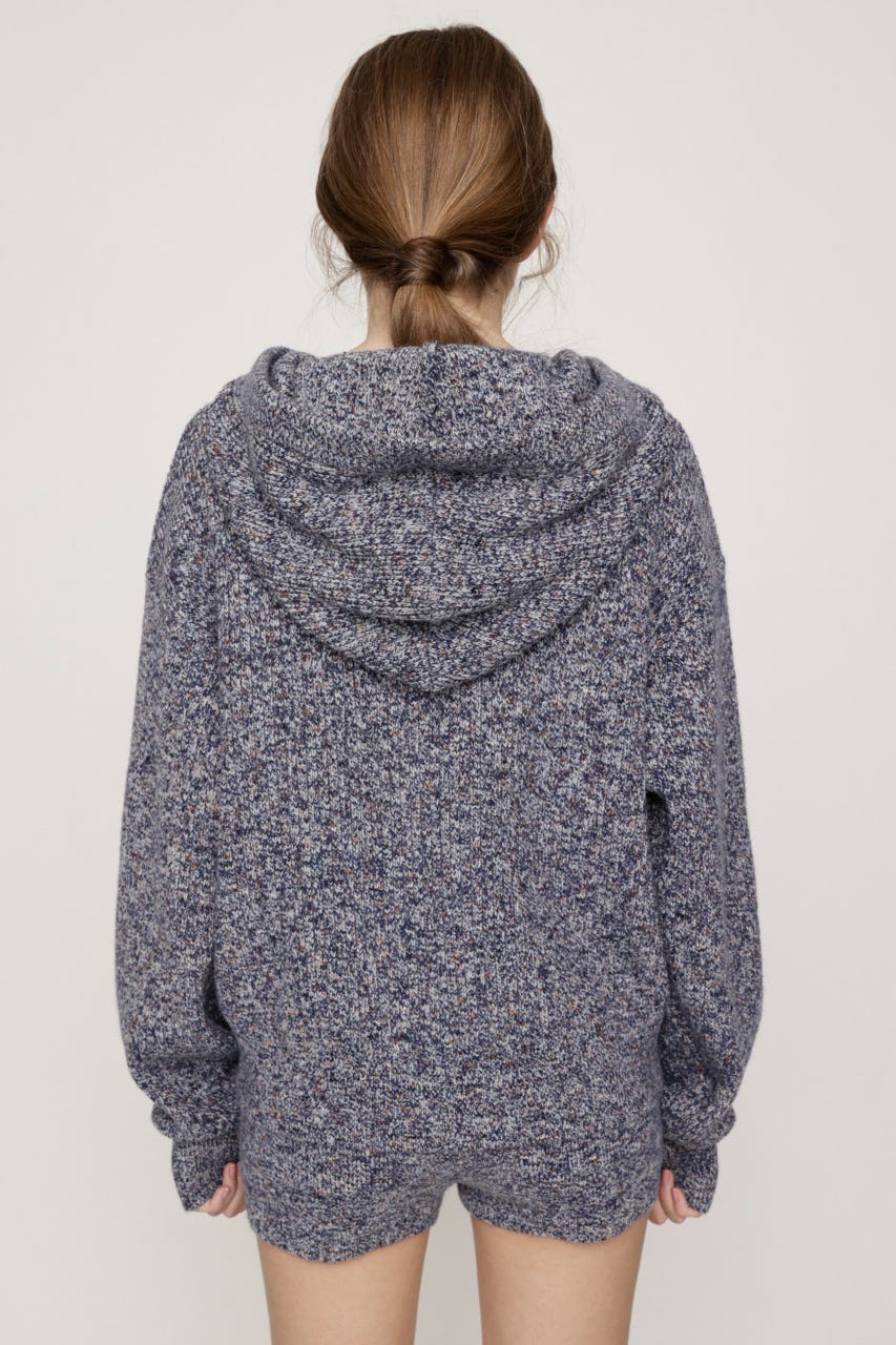 HOODED MULTI COLOR ニット M/BLU FREE