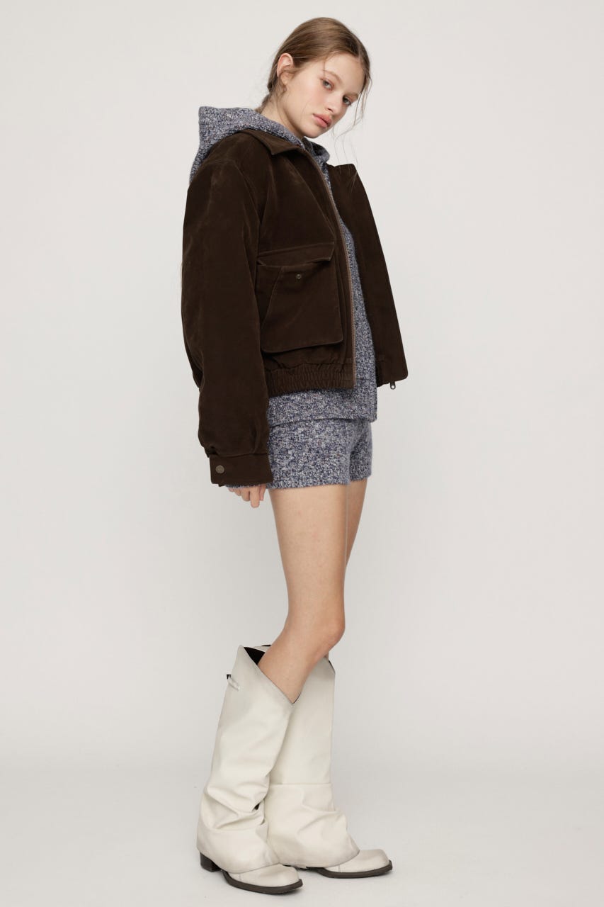 HOODED MULTI COLOR ニット M/BLU FREE
