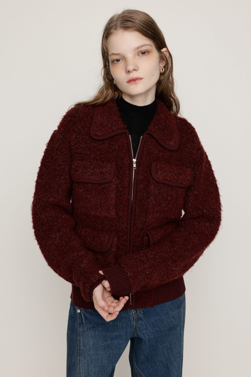 BOA LOOK KNIT ジャケット D/RED FREE