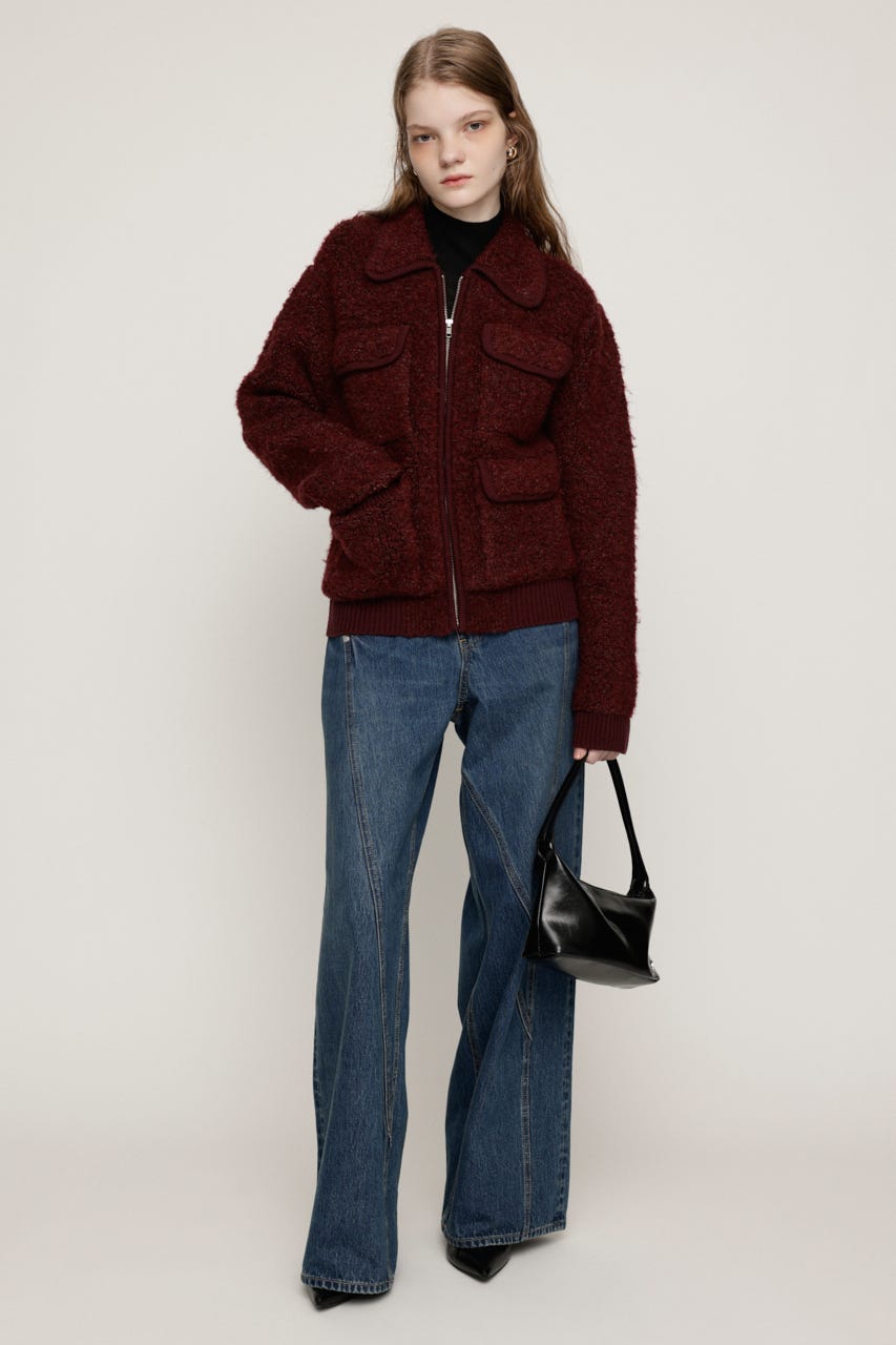 BOA LOOK KNIT ジャケット D/RED FREE