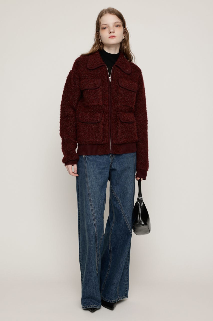 BOA LOOK KNIT ジャケット D/RED FREE