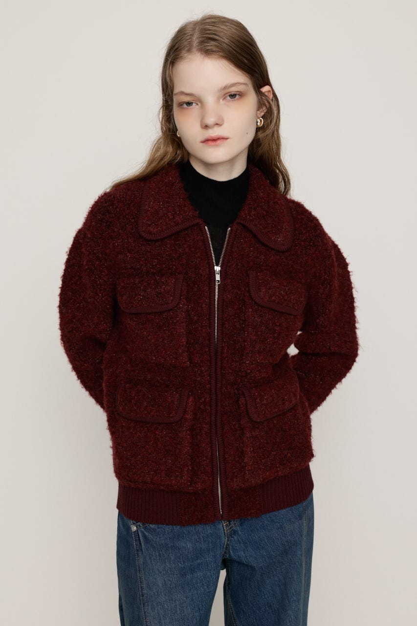 BOA LOOK KNIT ジャケット D/RED FREE