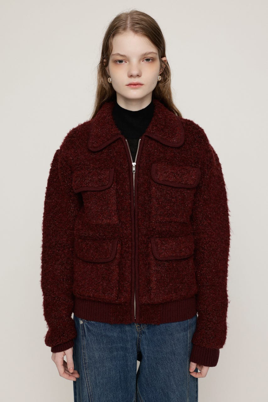 BOA LOOK KNIT ジャケット D/RED FREE