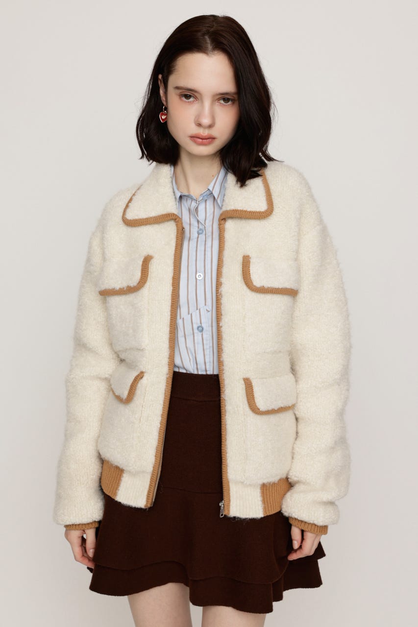 BOA LOOK KNIT ジャケット IVOY FREE
