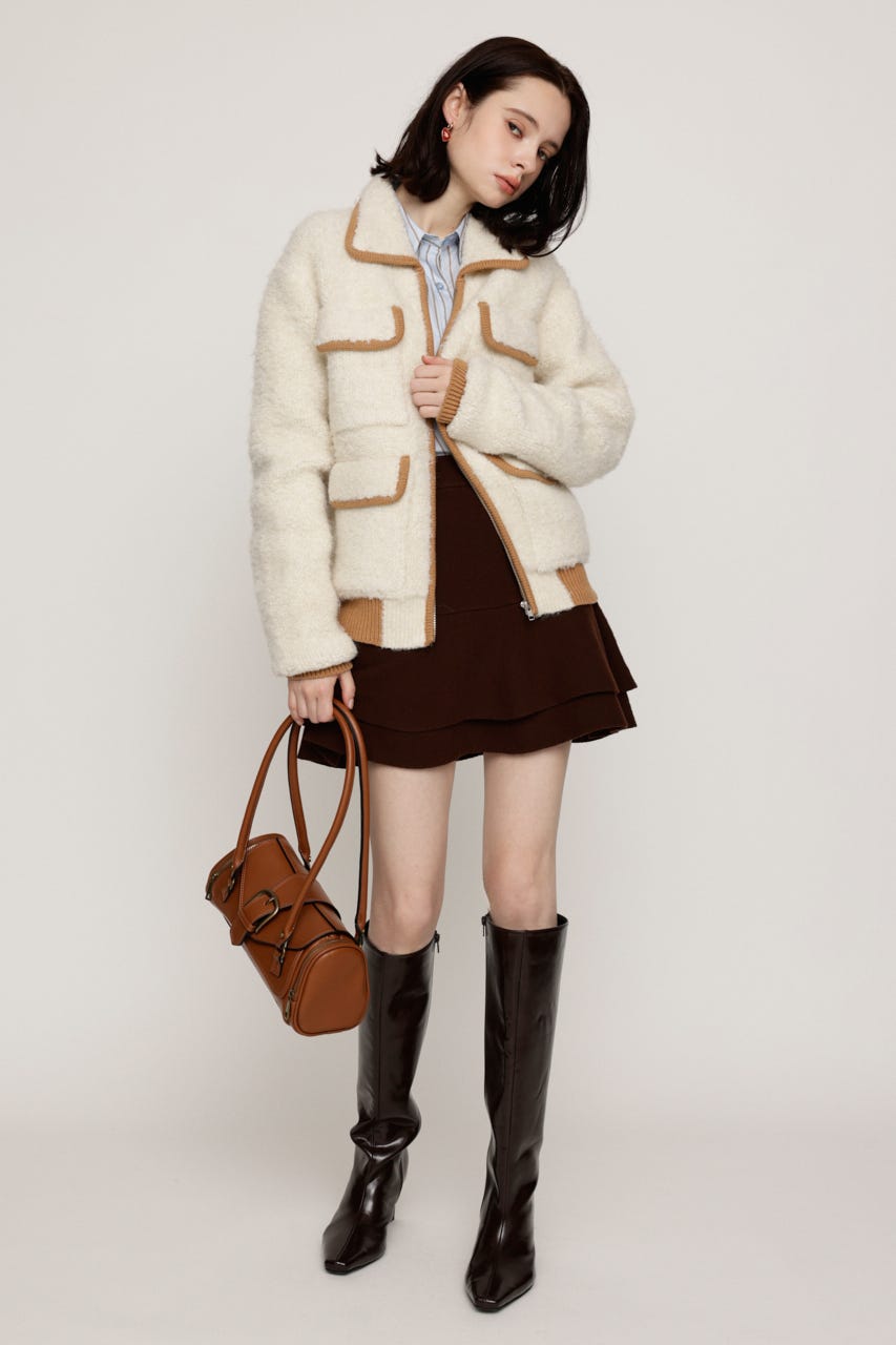 BOA LOOK KNIT ジャケット IVOY FREE