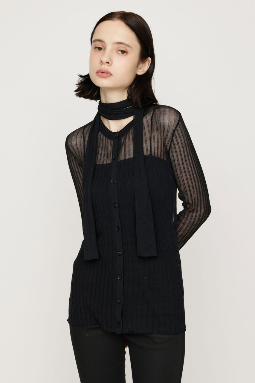 SHEER TIGHT トップス BLK FREE
