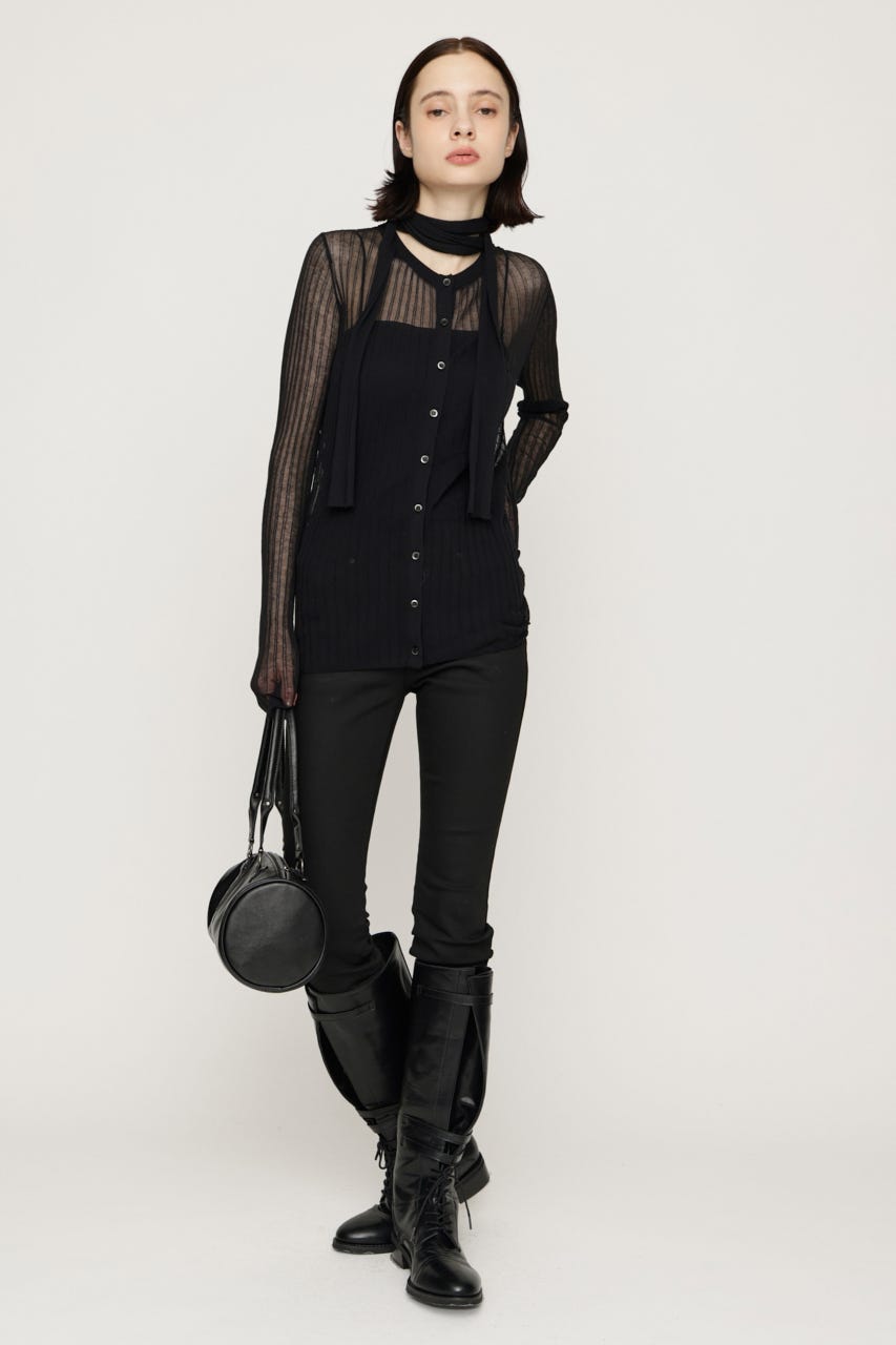 SHEER TIGHT トップス BLK FREE