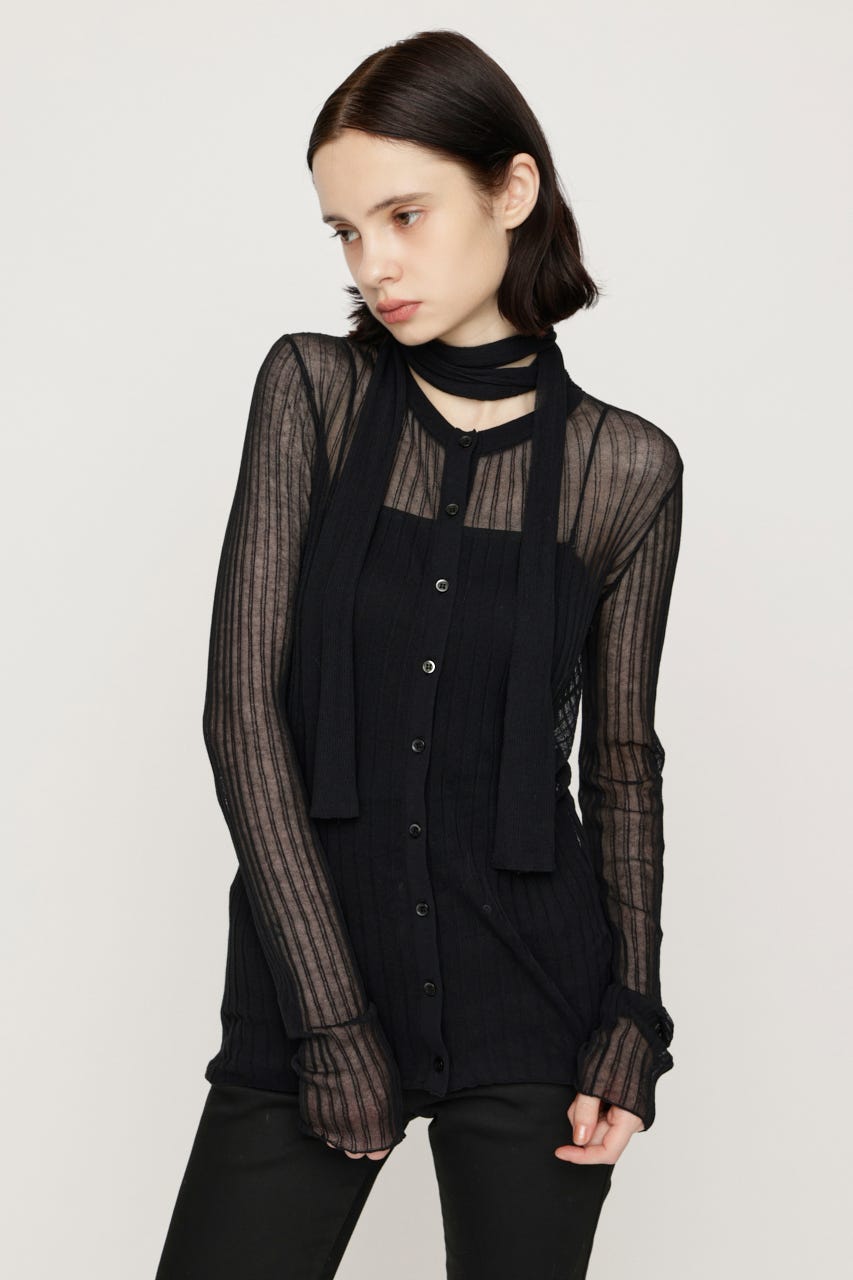 SHEER TIGHT トップス BLK FREE