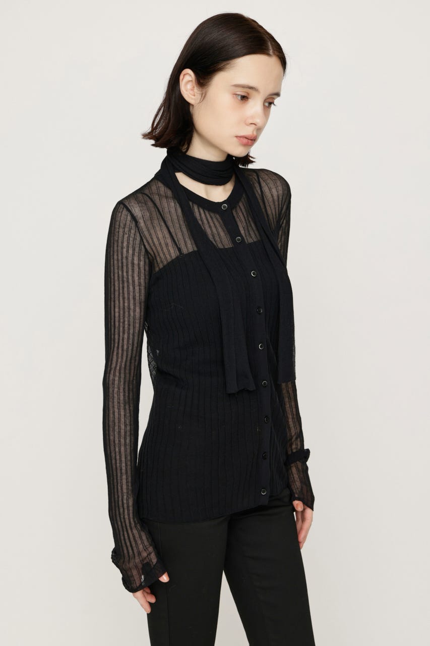 SHEER TIGHT トップス BLK FREE
