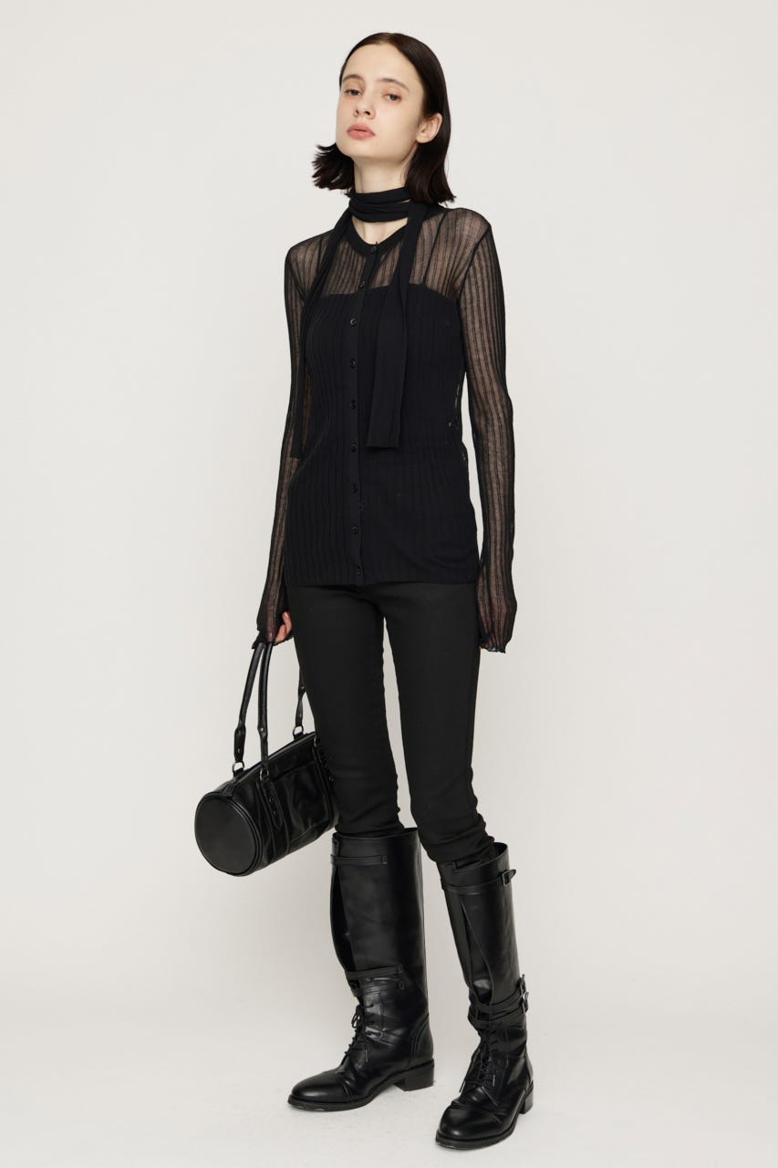 SHEER TIGHT トップス BLK FREE