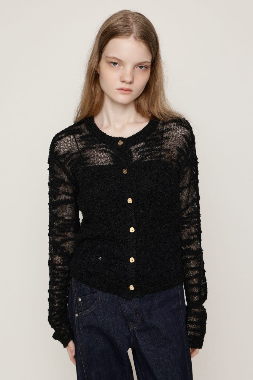 BOUCLE KNIT カーディガン BLK FREE
